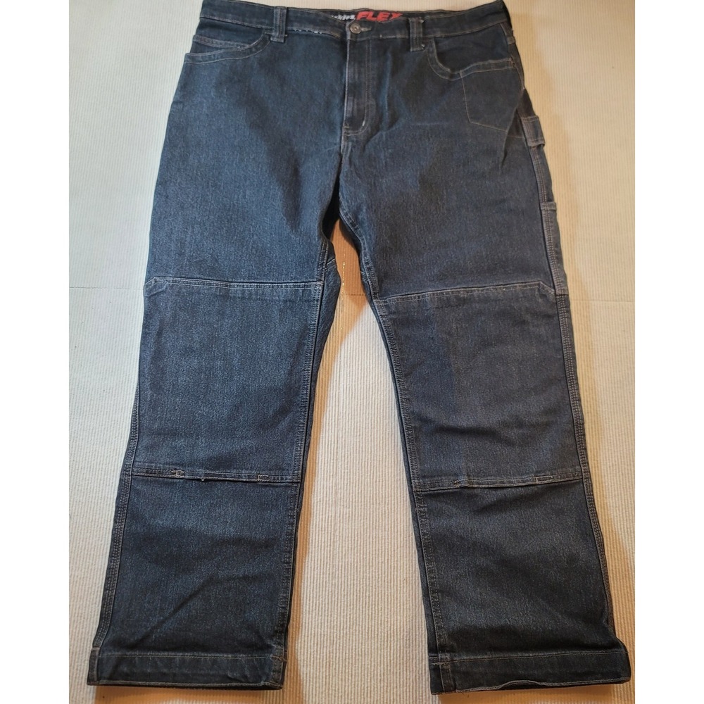 Dickies Mens Jeans 34x30 Black Denim Cargo Double Knee Baggy Y2K Workwear
